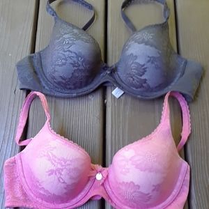 ❤ Victorias Secret lined demi Bras - set of 2- 34C.  2 bras!!!😍